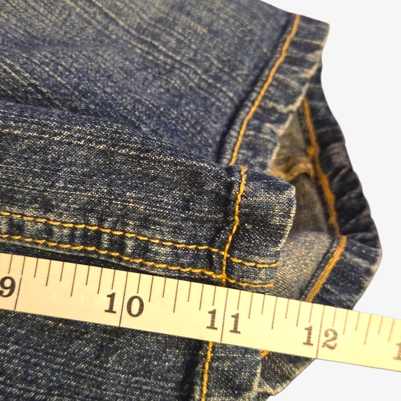 Y2k Rare Heart Moon Star Denim Mini Skirt with Plaid Waistband ! - Picture 6 of 6